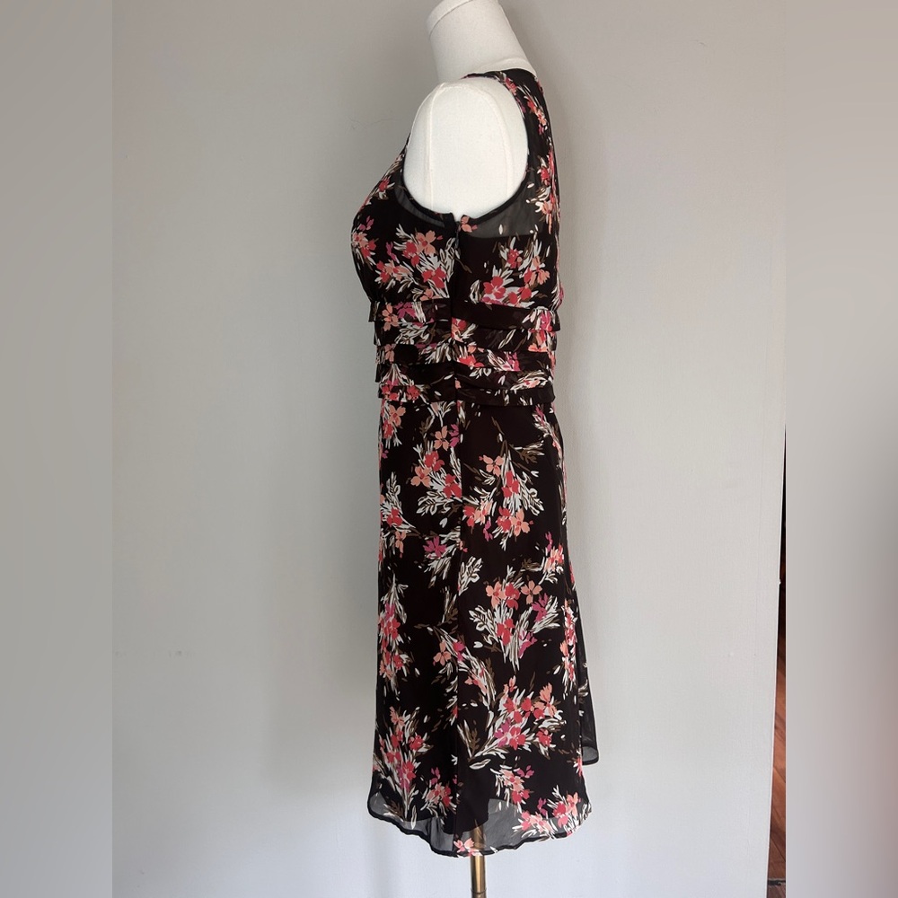Y2K LOFT Babydoll Brown Sheer Overlay Dress Fairy Romantic Coquette 90s Size 2P - Picture 9 of 15
